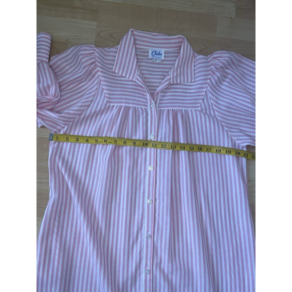 Vintage Chiha Midi Stripes Dress Size 6 With Side Pockets - Picture 9 of 10